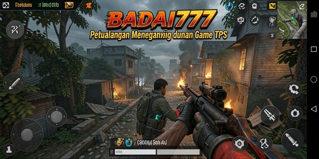 Tampilan gameplay BADAI777 dengan aksi tembak-menembak yang mendebarkan.