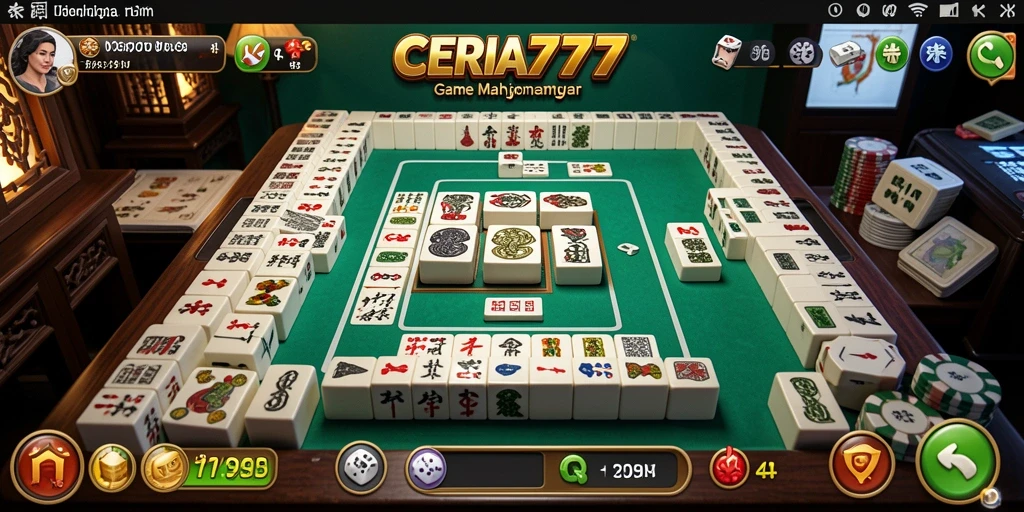 Tampilan gameplay menyenangkan dari CERIA777 saat bermain Mahjong.