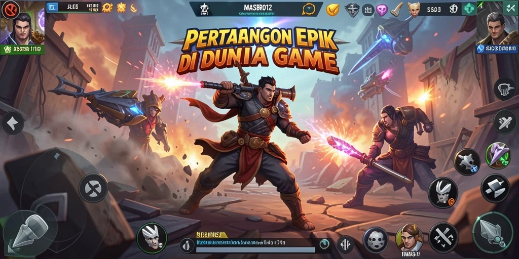Gameplay seru dan menegangkan di MASBRO12 saat bertarung.