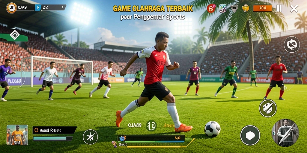 Screenshot OJA89 yang menampilkan aksi gameplay olahraga yang menegangkan.