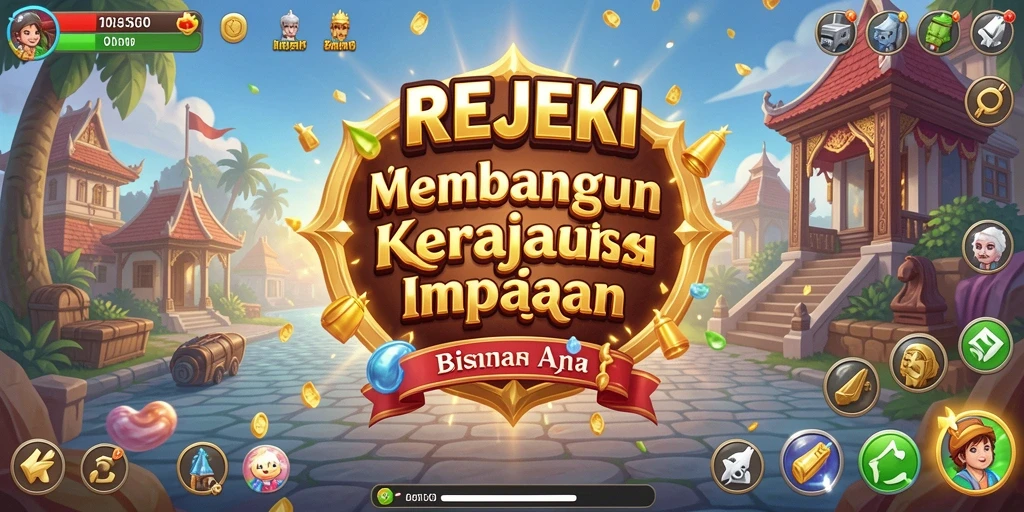 Tampilan gameplay menarik dari REJEKI yang menunjukkan bisnis yang sedang berkembang.