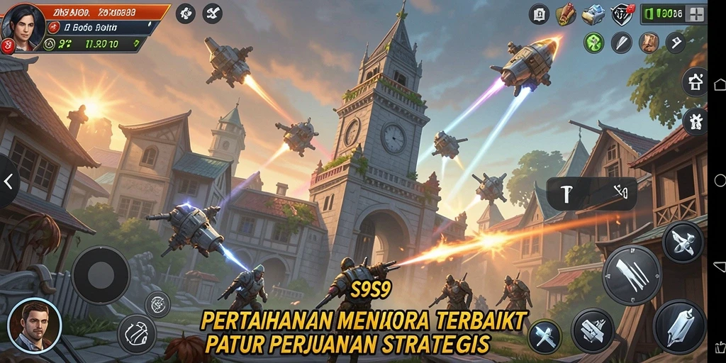 Gameplay Tower Defense S9S9 yang mengasyikkan dan strategis.